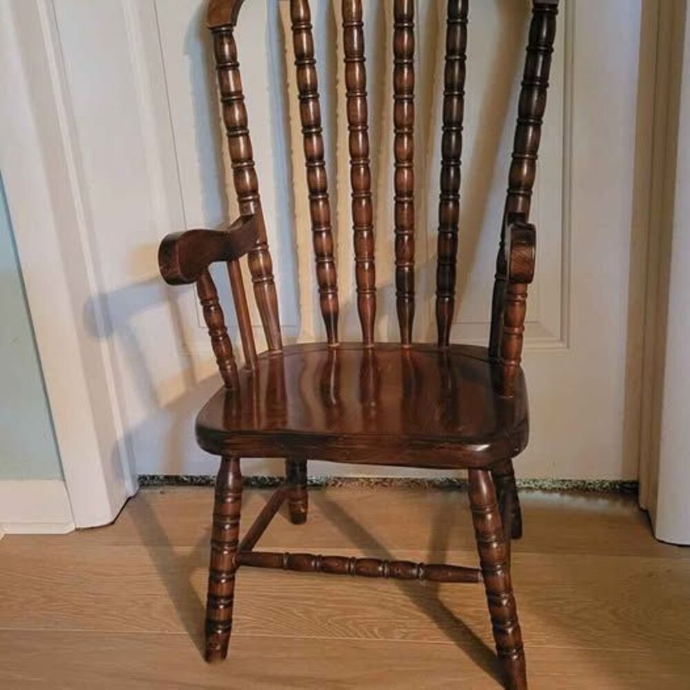 Vintage Jenny Lind style wooden child's arm chair
